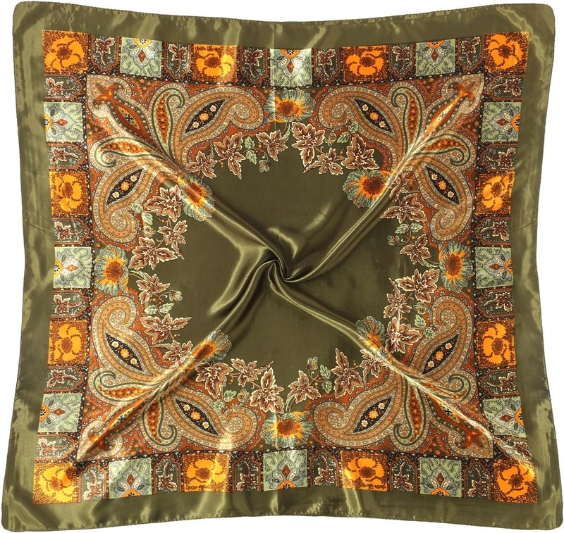 VBAEI 35” Large Square Satin Head Scarf - 1Pcs Satin Hair Scarf Silk Bandana Head Wraps For Women - Image 5